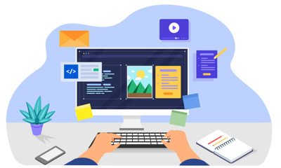 Vecteezy Businessman Designing A Website By Coding On A Desktop 5611079